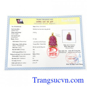 Mặt dây có giấy kiểm định đá quý