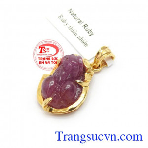 Mặt Dây Tỳ Hưu Ruby May Mắn