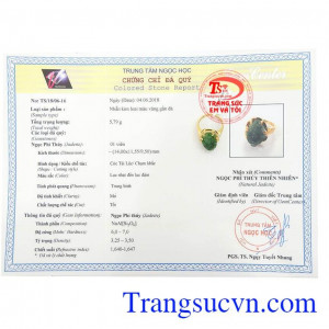 Giấy kiệm định Nhẫn Nữ Thiềm Thừ Chiêu Tài