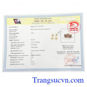 Giấy kiểm định Hoa Tai Sapphire Quý Phái