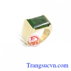 Nhẫn nam ngọc jadeite sang trọng là sản phẩm ngọc cẩm thạch thiên nhiên mang lại may mắn cho người đeo