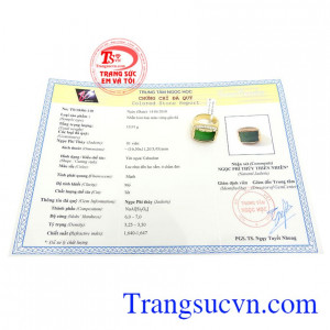 Giấy kiểm định đá quý từ trung tâm ngọc học