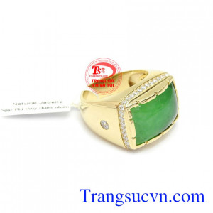 Nhẫn nam ngọc may mắn vàng 14k, bảo hành 12 tháng, giao hàng nhanh trên toàn quốc