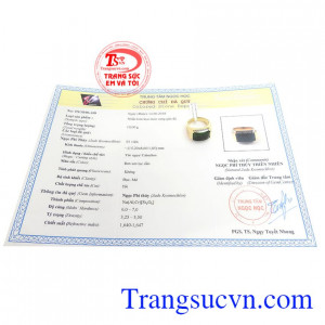 Giấy kiểm định đá quý từ trung tâm ngọc học