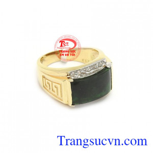 Nhẫn nam ngọc thịnh vượng 14k, bảo hành 12 tháng, giao hàng nhanh trên toàn quốc
