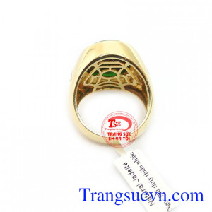 Nhẫn nam ngọc cẩm thạch cao cấp, sang trọng