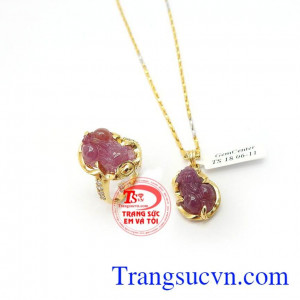 Bộ Trang Sức Tỳ Hưu Ruby Tài Lộc bình an
