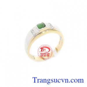 Nhẫn nam vàng trắng ngọc cẩm thạch là sản phẩm vàng trắng 18k đẹp, được chế tác tinh tế, sang trọng