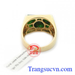 Nhẫn nam ngọc cẩm thạch 14k