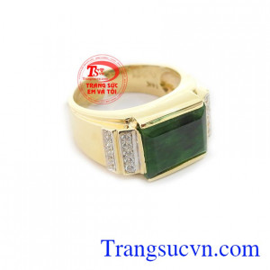 Nhẫn nam ngọc đại lộc 14k, bảo hành 12 tháng, giao hàng nhanh trên toàn quốc