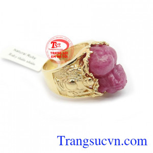 Nhẫn nam tỳ hưu ruby sang trọng hợp với người mệnh hỏa và thổ