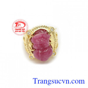 Nhẫn nam tì hưu ruby đẳng cấp