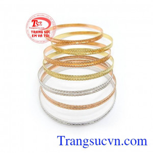 Vòng Tuần Ý Ba Màu Cá Tính vàng 18k, vòng tuần nhập khẩu kiểu dáng độc đáo, chất lượng đạm bảo