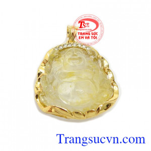 Mặt dây phật di lặc hạnh phúc là sản phẩm thạch anh thiên nhiên được chế tác sắc nét, tỉ mỉ