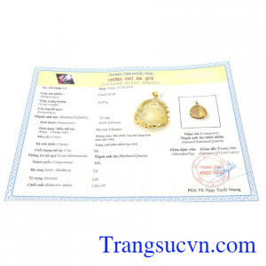 Giấy kiểm định đá quý từ trung tâm ngọc học