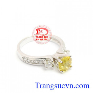 Nhẫn vàng kim cương và saphir vàng