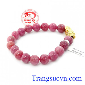 Chuỗi tay ruby tỳ hưu vàng