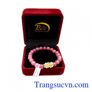 Chuỗi tay ruby thiền nhiên vàng 10k, bảo hành 6 tháng, giao hàng nhanh trên toàn quốc