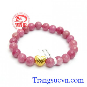 Chuỗi vòng tay ruby hạnh phúc là sản phẩm ruby thiên nhiên đẹp kết hợp cùng vàng 24k