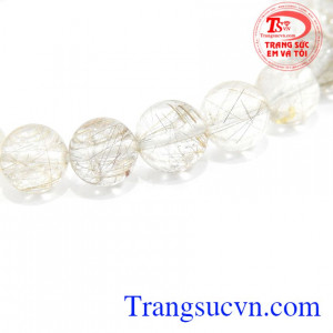 Thạch anh tóc thiên nhiên, tinh thể thạch anh tóc nâu vàng đẹp