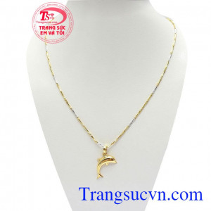 Bộ Dây Chuyền Cá Heo Phong Cách vàng 10k kiểu dáng đẹp, chất lượng cao, mang nét sang trọng, quý phái và cá tính