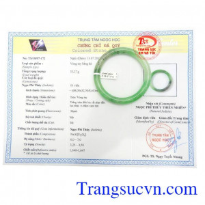 Giấy kiểm định Ngọc cẩm thạch vòng tay thiên nhiên