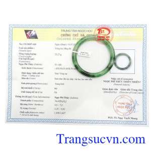 Giấy kiểm định Ngọc cẩm thạch tự nhiên vòng tay