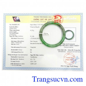 Giấy kiểm định Ngọc cẩm thạch vòng tay nữ đẹp