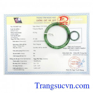 Giấy kiểm định Vòng tay nữ ngọc hợp phong thủy