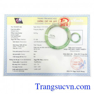Giấy kiểm định Vòng ngọc cẩm thạch giá tốt