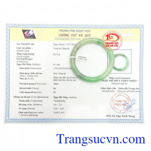 Giấy kiểm định Vòng ngọc nữ xinh vân đẹp