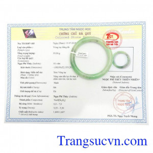 Giấy kiểm định Vòng tự nhiên chất lượng đảm bảo