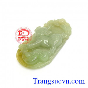 Mặt Ngọc Tuổi Hợi Tài Lộc cẩm thạch thiên nhiên chất lượng cao