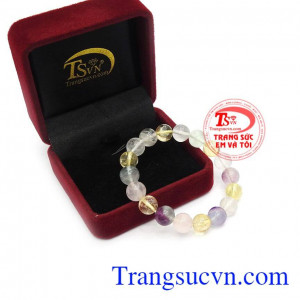 Chuỗi tay kết hợp từ các hạt Flourit nhiều màu