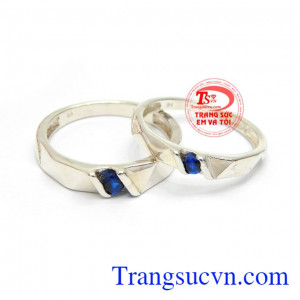Nhẫn đôi bạc chế tác độc đáo, đeo hợp thời trang và phong cách
