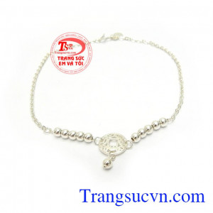 Lắc chân nữ bạc bi xinh xắn, thời trang