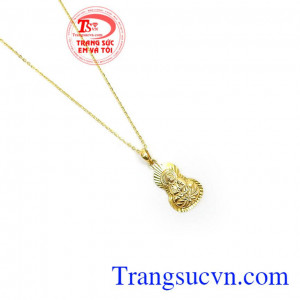 Bộ Trang Sức Quan Âm Bình An vàng 10k bền đẹp, sang trọng