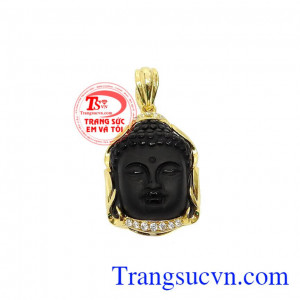 Mặt phật A-di-đà obsidian