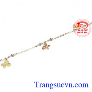Lắc Chân Vàng Tây Tinh Tế vàng 10k nhập khẩu