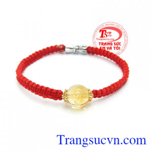 Dây tết thạch anh vàng may mắn