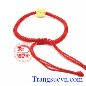 Dây tết charm bạc trái tim