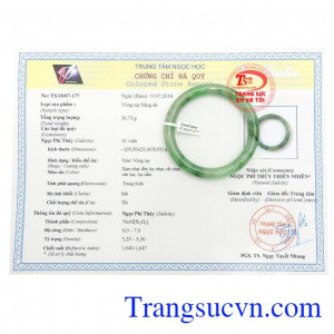 Giấy kiểm định Vòng Ngọc Phỉ Thúy Hưng Thịnh