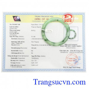 Giấy kiểm đinh Vòng Tay Ngọc Bình An