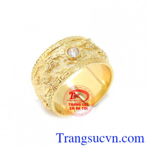 Nhẫn nam rồng vàng đẹp 14k là sản phẩm nhẫn rồng sang trọng, chế tác tỉ mỉ