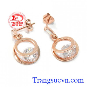 Hoa tai vàng hồng 18k món quà ý nghĩa dành tặng sinh nhật, bảo hành 12 tháng, giao hàng nhanh trên toàn quốc