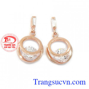 Hoa tai vàng hồng 18k