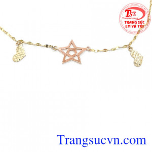 Lắc chân vàng tây đẹp xinh xắn bảo hành 12 tháng