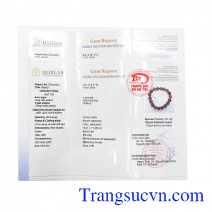 Giấy kiểm định Chuỗi Thạch Anh Tóc Đỏ May Mắn 11mm
