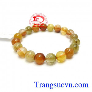 Chuỗi Tay Thạch Anh Tóc 9mm đeo hợp thời trang và phong thủy