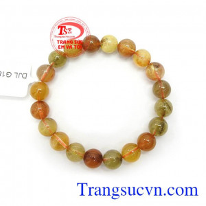 Chuỗi Tay Thạch Anh Tóc 9mm đeo hợp thời trang và phong thủy, thạch anh tóc thiên nhiên có tác dụng giảm stress, nâng cao sức khỏe, mang lại may mắn, bình an cho người đeo